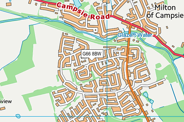 G66 8BW map - OS VectorMap District (Ordnance Survey)