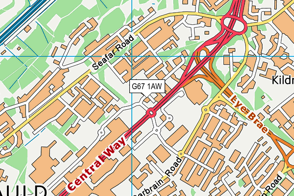 G67 1AW map - OS VectorMap District (Ordnance Survey)