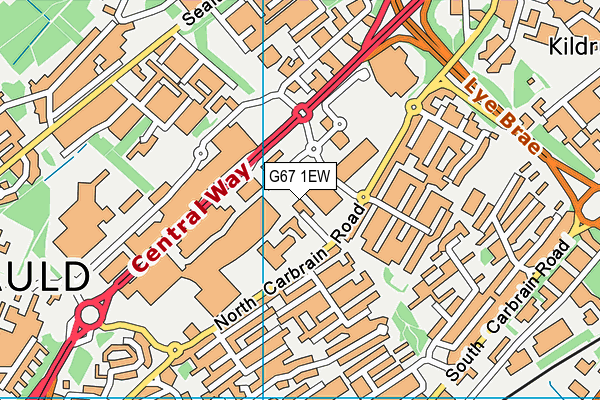 G67 1EW map - OS VectorMap District (Ordnance Survey)