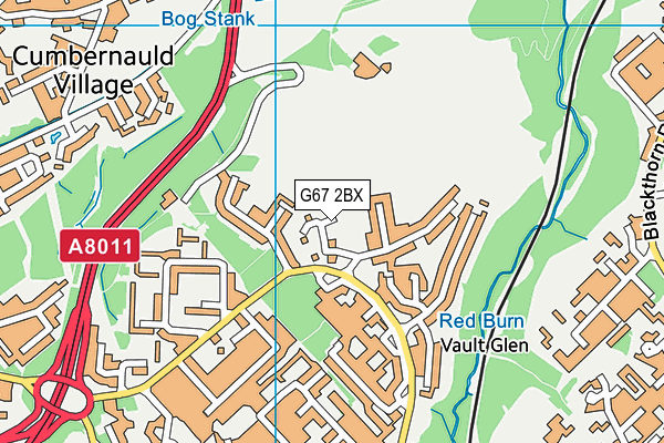 G67 2BX map - OS VectorMap District (Ordnance Survey)