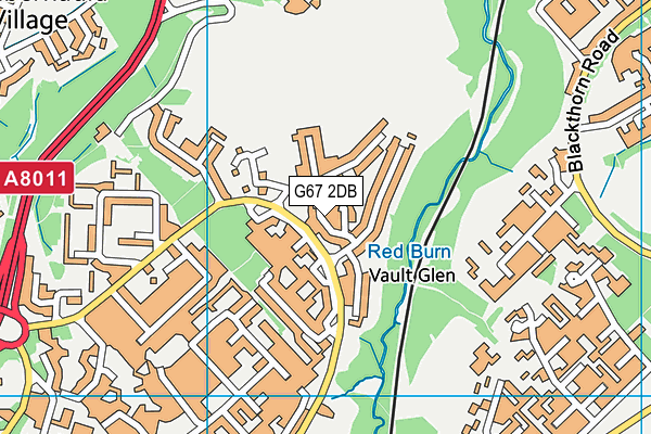 G67 2DB map - OS VectorMap District (Ordnance Survey)