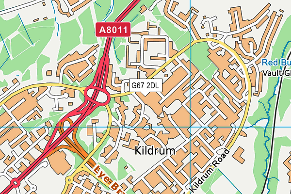 G67 2DL map - OS VectorMap District (Ordnance Survey)