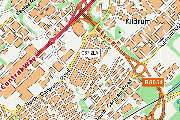 G67 2LA map - OS VectorMap District (Ordnance Survey)