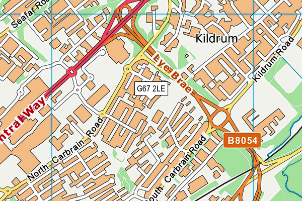 G67 2LE map - OS VectorMap District (Ordnance Survey)