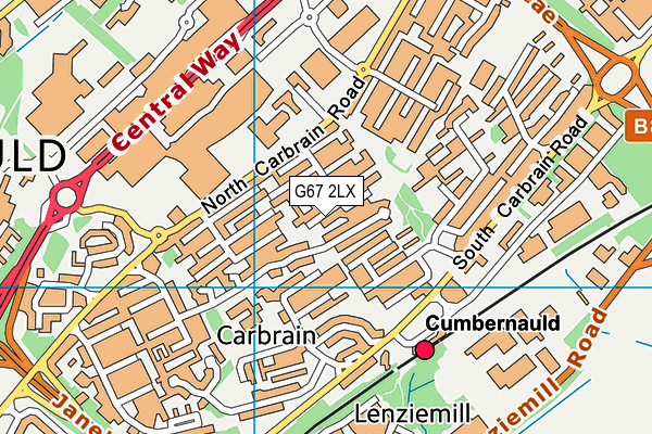 G67 2LX map - OS VectorMap District (Ordnance Survey)