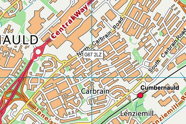 G67 2LZ map - OS VectorMap District (Ordnance Survey)