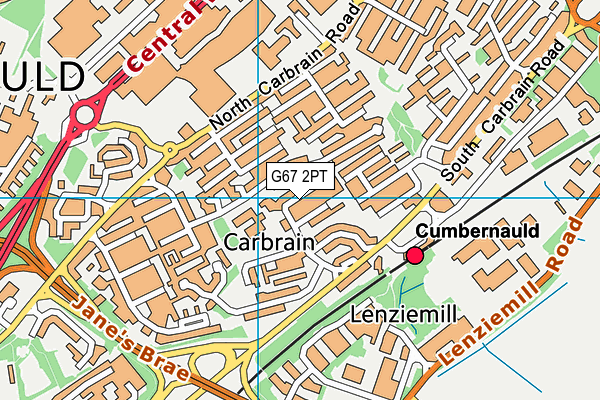 G67 2PT map - OS VectorMap District (Ordnance Survey)