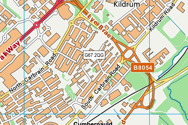 G67 2QG map - OS VectorMap District (Ordnance Survey)