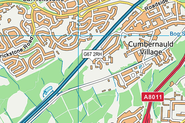 G67 2RH map - OS VectorMap District (Ordnance Survey)