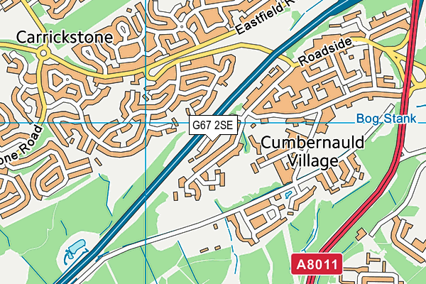 G67 2SE map - OS VectorMap District (Ordnance Survey)