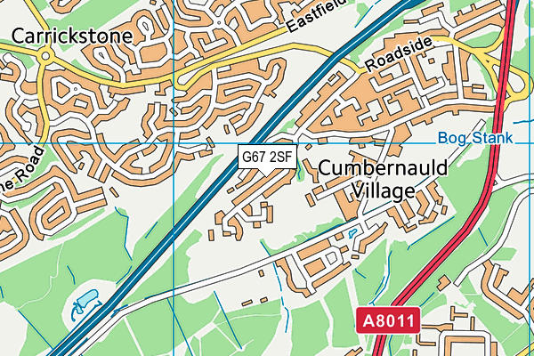 G67 2SF map - OS VectorMap District (Ordnance Survey)