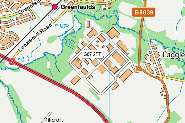 G67 2TT map - OS VectorMap District (Ordnance Survey)