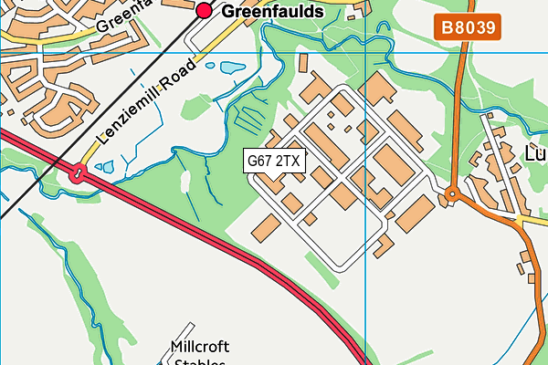 G67 2TX map - OS VectorMap District (Ordnance Survey)