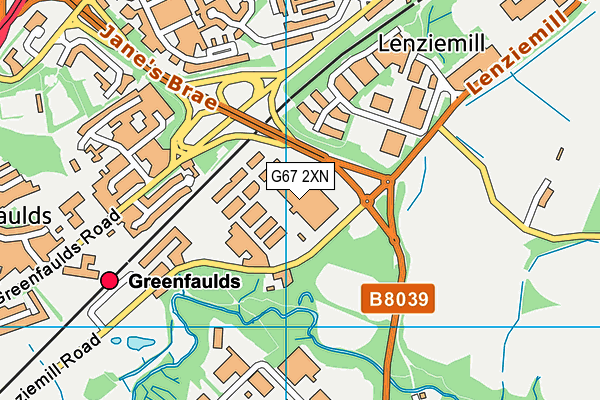G67 2XN map - OS VectorMap District (Ordnance Survey)