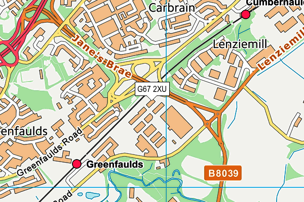 G67 2XU map - OS VectorMap District (Ordnance Survey)