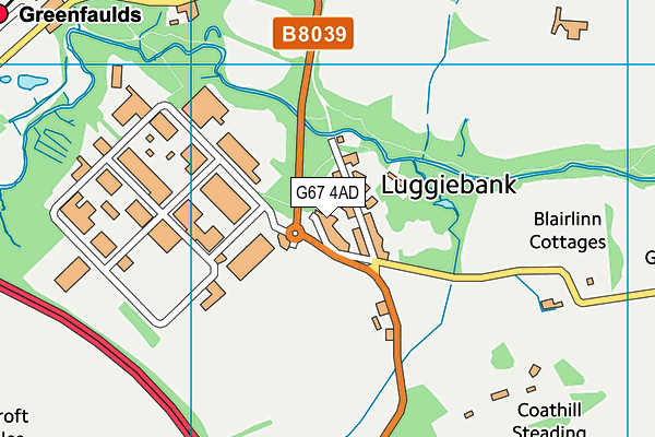 G67 4AD map - OS VectorMap District (Ordnance Survey)