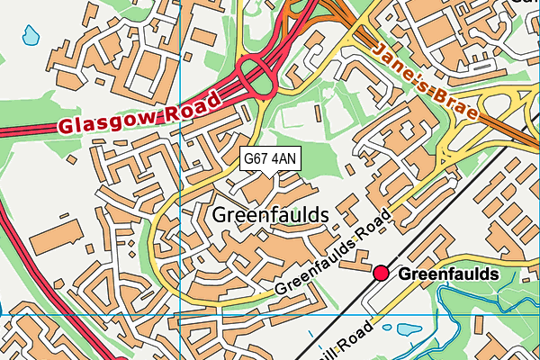 G67 4AN map - OS VectorMap District (Ordnance Survey)