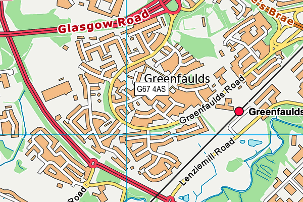 G67 4AS map - OS VectorMap District (Ordnance Survey)