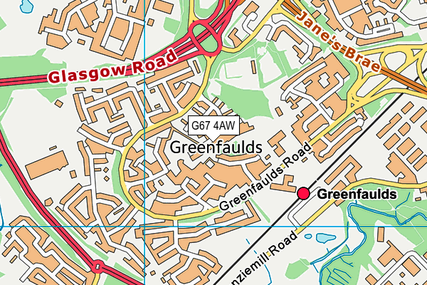 G67 4AW map - OS VectorMap District (Ordnance Survey)