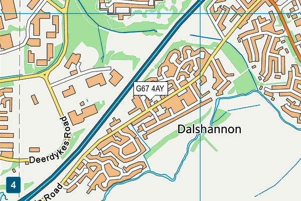 G67 4AY map - OS VectorMap District (Ordnance Survey)