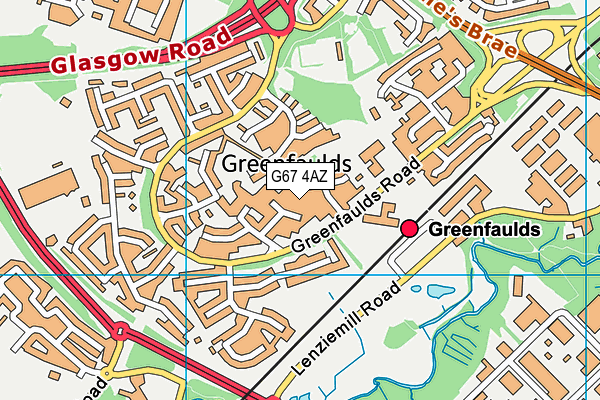 G67 4AZ map - OS VectorMap District (Ordnance Survey)