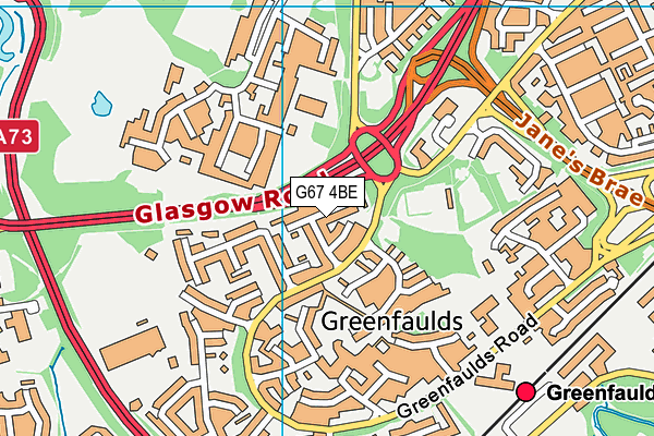 G67 4BE map - OS VectorMap District (Ordnance Survey)