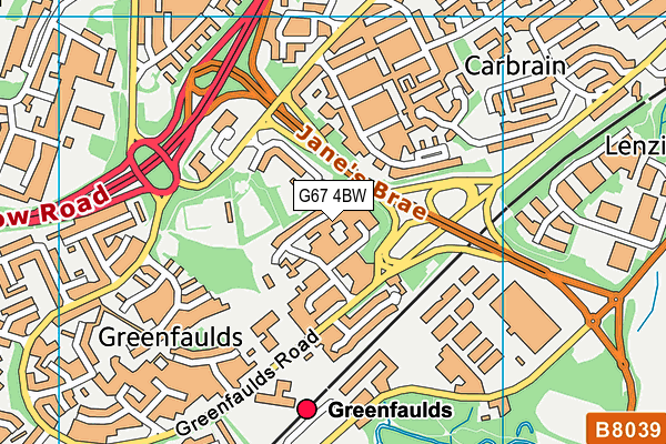 G67 4BW map - OS VectorMap District (Ordnance Survey)