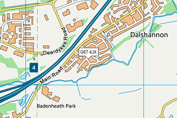 G67 4JX map - OS VectorMap District (Ordnance Survey)