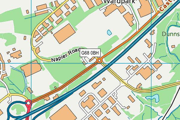 G68 0BH map - OS VectorMap District (Ordnance Survey)