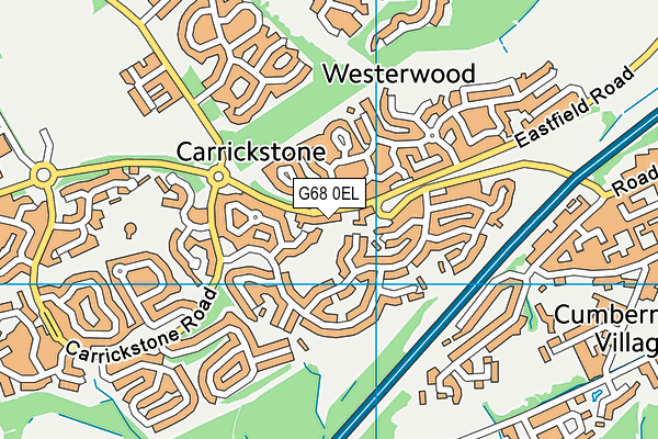 G68 0EL map - OS VectorMap District (Ordnance Survey)