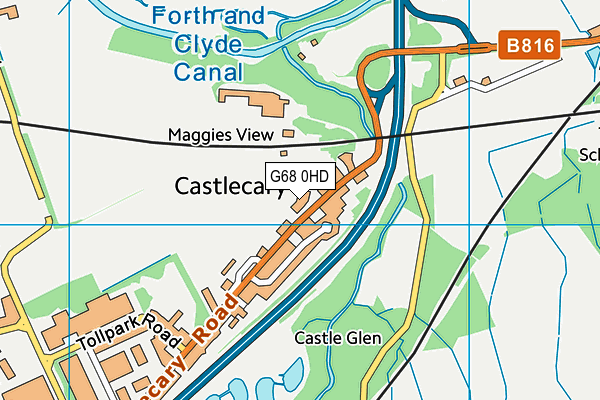 G68 0HD map - OS VectorMap District (Ordnance Survey)