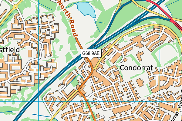 G68 9AE map - OS VectorMap District (Ordnance Survey)
