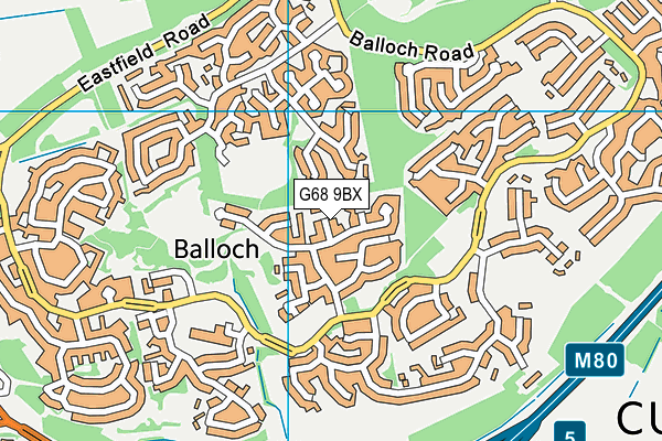 G68 9BX map - OS VectorMap District (Ordnance Survey)