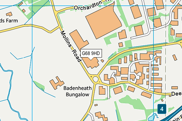 G68 9HD map - OS VectorMap District (Ordnance Survey)