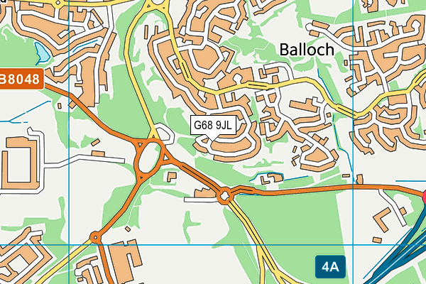 G68 9JL map - OS VectorMap District (Ordnance Survey)