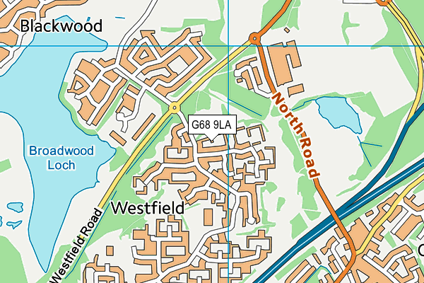 G68 9LA map - OS VectorMap District (Ordnance Survey)