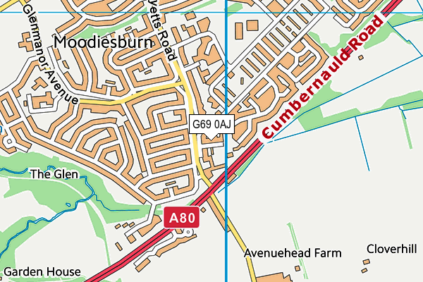 G69 0AJ map - OS VectorMap District (Ordnance Survey)