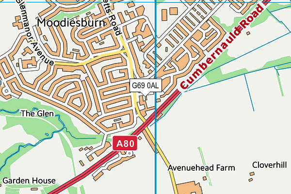 G69 0AL map - OS VectorMap District (Ordnance Survey)