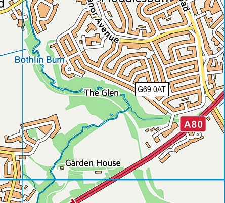 G69 0AT map - OS VectorMap District (Ordnance Survey)