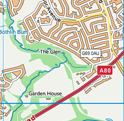 G69 0AU map - OS VectorMap District (Ordnance Survey)