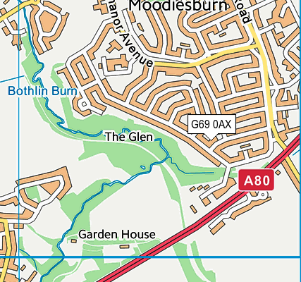 G69 0AX map - OS VectorMap District (Ordnance Survey)