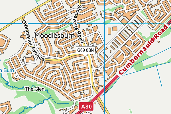 G69 0BN map - OS VectorMap District (Ordnance Survey)