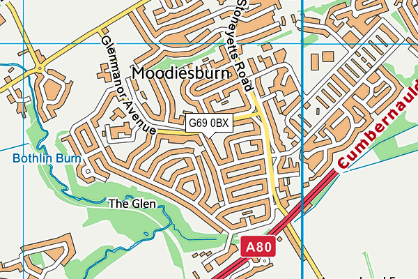 G69 0BX map - OS VectorMap District (Ordnance Survey)