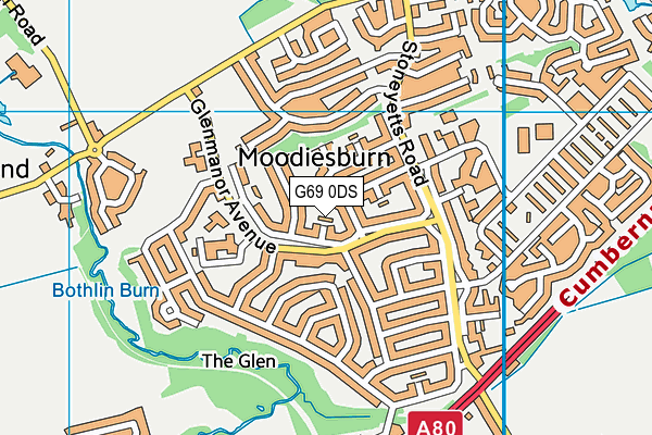 G69 0DS map - OS VectorMap District (Ordnance Survey)