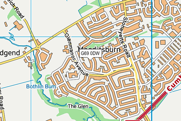 G69 0DW map - OS VectorMap District (Ordnance Survey)