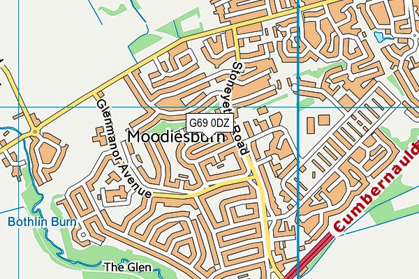 G69 0DZ map - OS VectorMap District (Ordnance Survey)