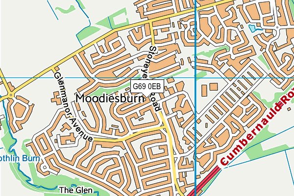 G69 0EB map - OS VectorMap District (Ordnance Survey)