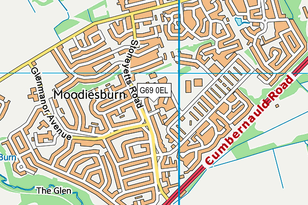 G69 0EL map - OS VectorMap District (Ordnance Survey)