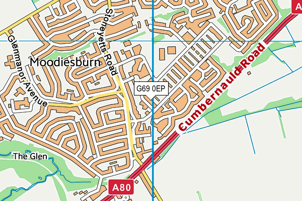 G69 0EP map - OS VectorMap District (Ordnance Survey)