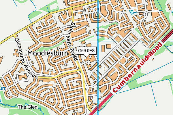 G69 0ES map - OS VectorMap District (Ordnance Survey)